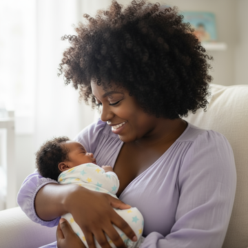 Firefly_Gemini Flash_Une maman noire avec des cheveux afro. Que le décor ne se voie pas beaucoup. Zoom sur 132638